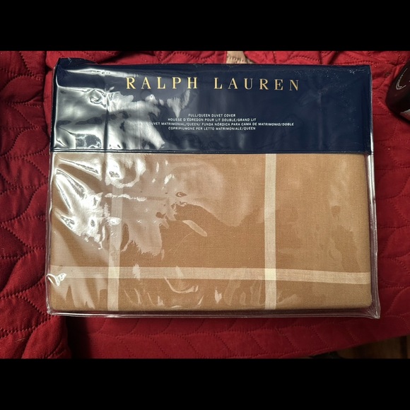 Ralph Lauren Blue and Tan Bedding Set